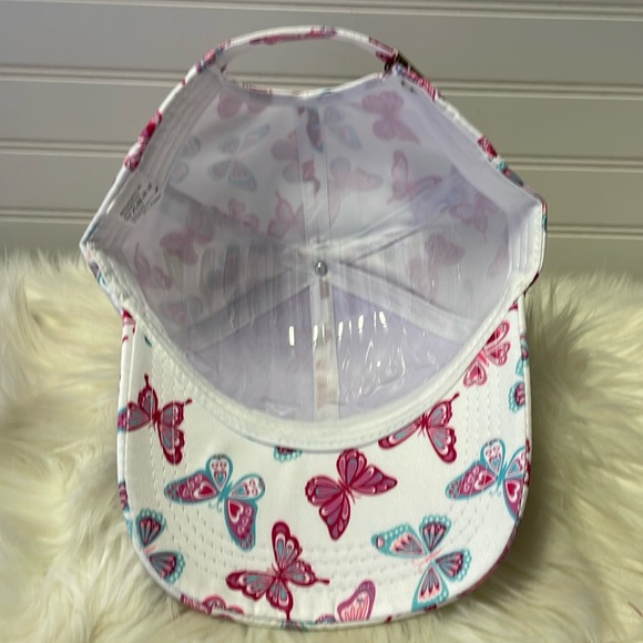 Butterfly 🦋 White with Multicolored Butterflies Baseball Cap - Picture 9 of 12